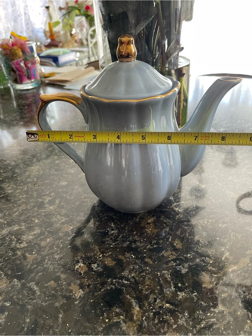 🦋NwOT🦋 Grace Blue Porcelain Coffee & Tea Set with Gold Trim - 3 Piece
